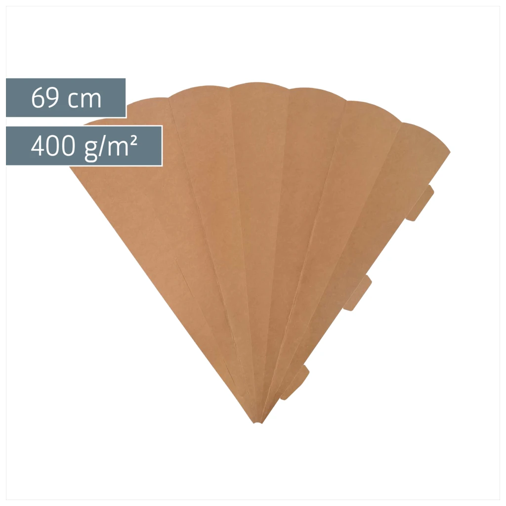 Schultüten-Rohling Zuschnitt | 69 cm, 400 g/m², natur