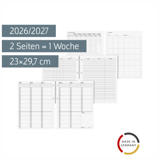 Wochen-Ersatzkalendarium 2026/2027 | 23×29,7 cm