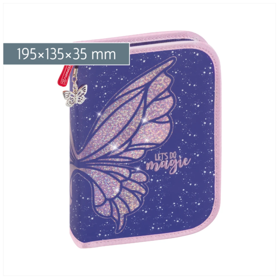 Federmäppchen Magic Butterfly | 2 Klappe(n), rosarot/lila