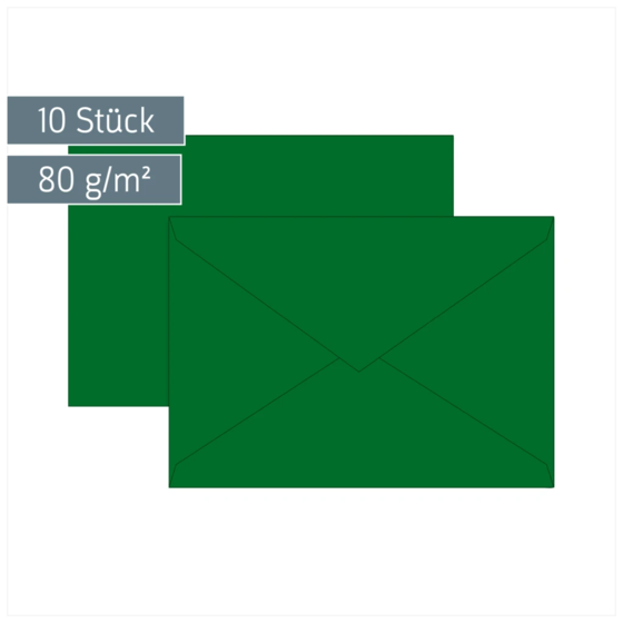 Briefumschläge Universalpapier | C5, 80 g/m², dunkelgrün, 10 Stück