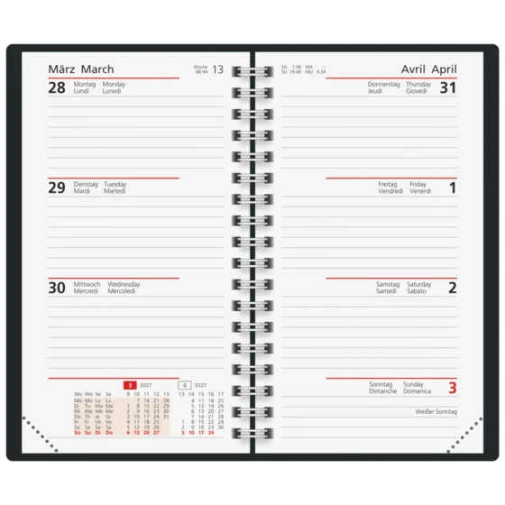 Taschenkalender Colour Line Mod. Taschenplaner int. 2027 | A6, Papier, blau