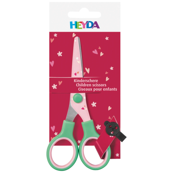 Kinderschere Fruity Love mit Motivdruck | abgerundet, rosa/grün