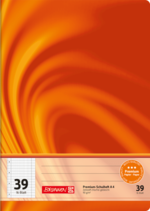 Schulheft Vivendi A4 5 x 9 mm rautiert, Lineatur durchlaufend, Randlinie innen und außen, mit Perforation und 4-fach-Lochung, Lin. 39 orange