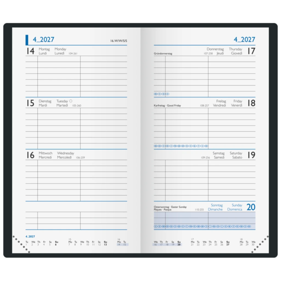 Taschenkalender Colour Line Mod. 756 2027 | A6, Kunststoff, hellgrün