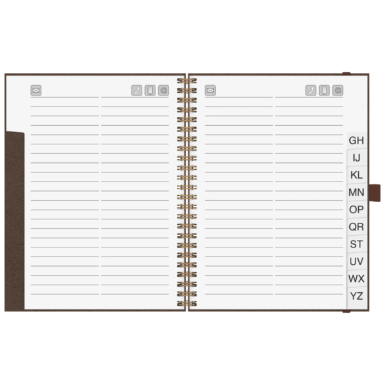 Adressbuch Wire „Spirale“ | A5, 128 Seiten, chocolate