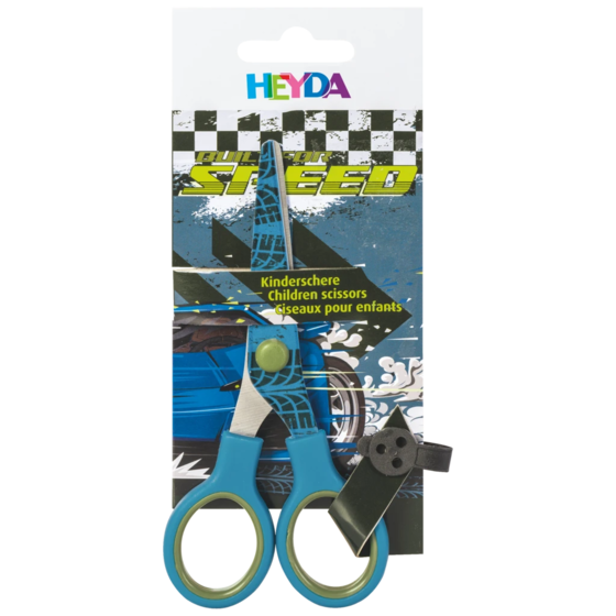 Kinderschere Fast Wheels mit Motivdruck | abgerundet