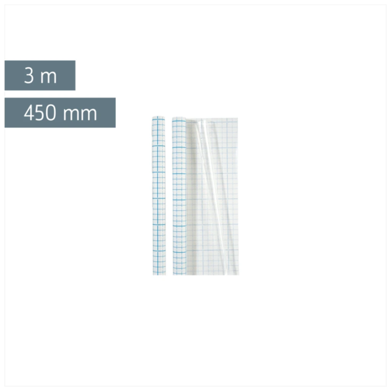 Bucheinbandfolie | 450 mm × 3 m, selbstklebend, transparent