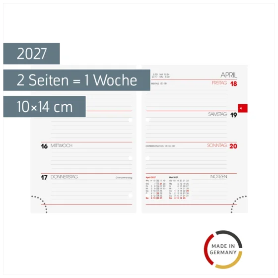 Wochen-Ersatzkalendarium Mod. 731 2027 | 10×14 cm