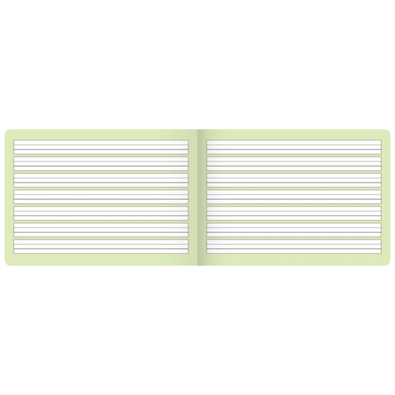 Schreibheft | A5 quer, Lineatur 1q, 16 Blatt, grün