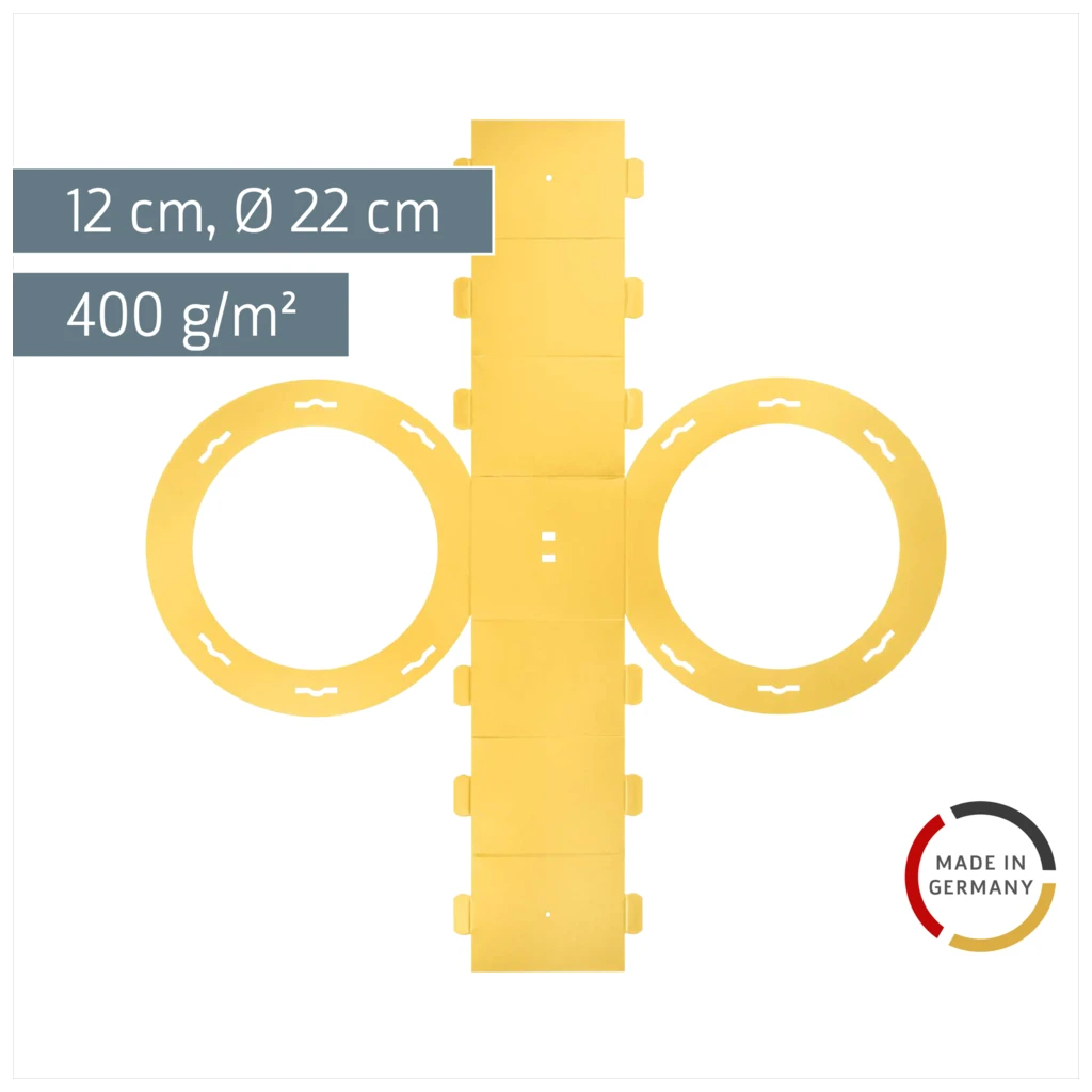 Rundlaternen-Zuschnitt | Ø 22 cm 12 cm, 400 g/m², gelb