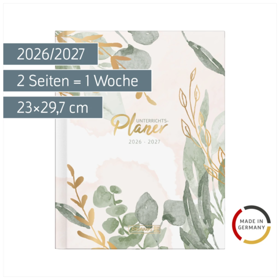Lehrerkalender 2026/2027 „Bloom“ Termin- & Unterrichtsplaner | A4, Papier