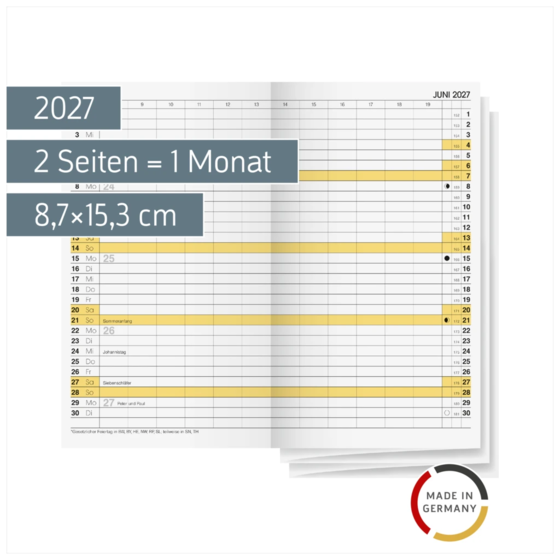 Monats-Ersatzkalendarium Mod. 746 2027 | 8,7×15,3 cm