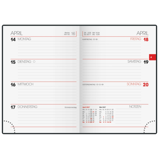 Taschenkalender Design Line Mod. 731 2027 „Sunbeds“ | A6, Papier