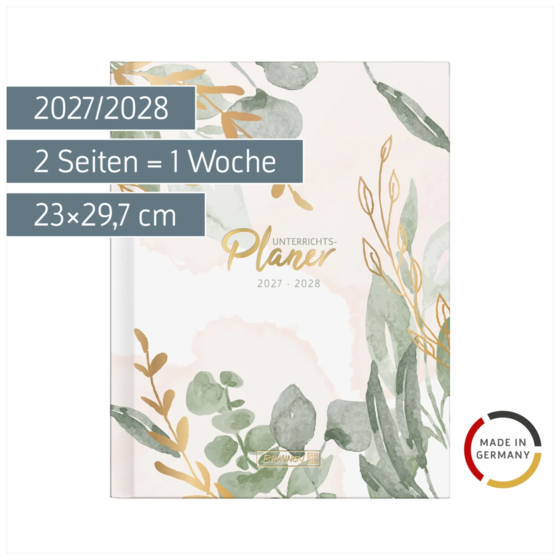 Lehrerkalender 2027/2028 „Bloom“ Termin- & Unterrichtsplaner | A4, Papier