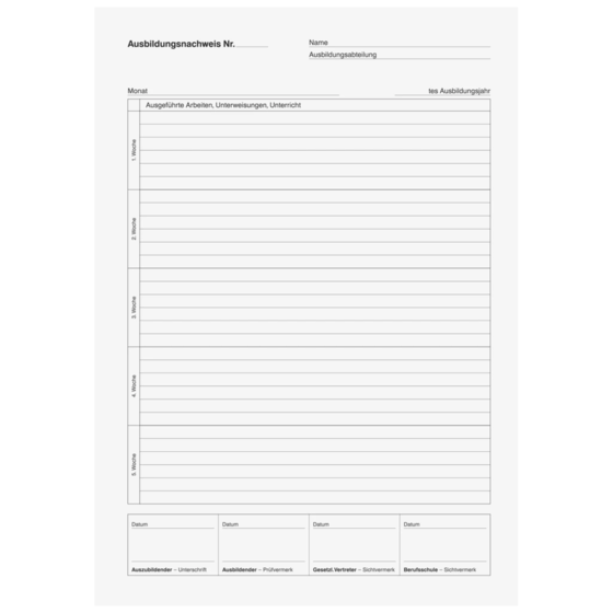 Ausbildungsnachweisheft | A4, 28 Blatt, rot