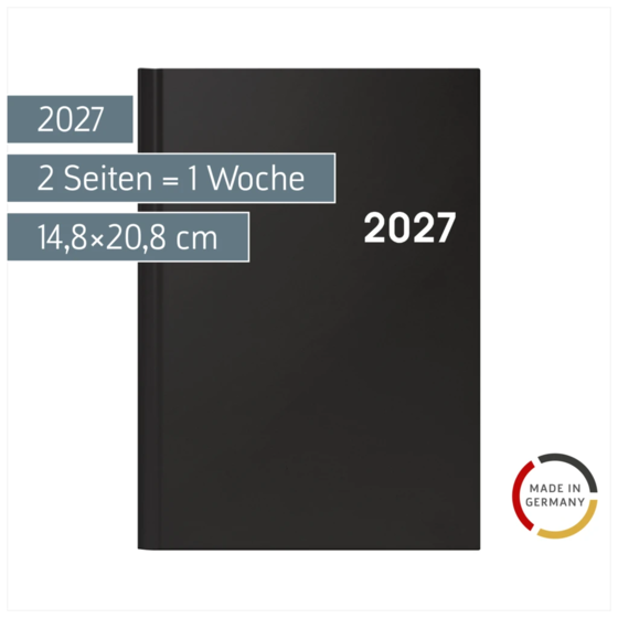 Buchkalender Colour Line Mod. 796 2027 | A5, Kunststoff, schwarz