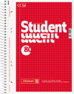 Collegeblock Student A5 5 mm kariert Deckblatt: rot