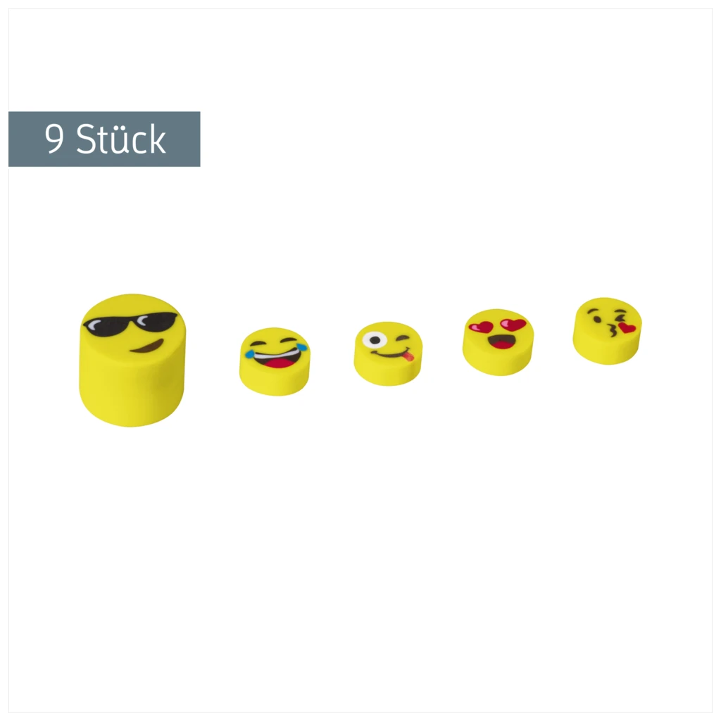 Radiergummi-Set „Happy“ | gelb, 9 Stück