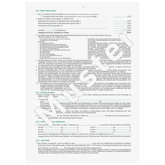 Formular „Mietvertrag für Gewerberäume“ | A4