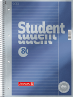 Collegeblock Premium Student A4 liniert, mit Rand, Lin. 25 Deckblatt: blau-metallic