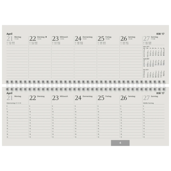 Querterminbuch 2027 „UWS“ | 29,7×10,5 cm, Karton