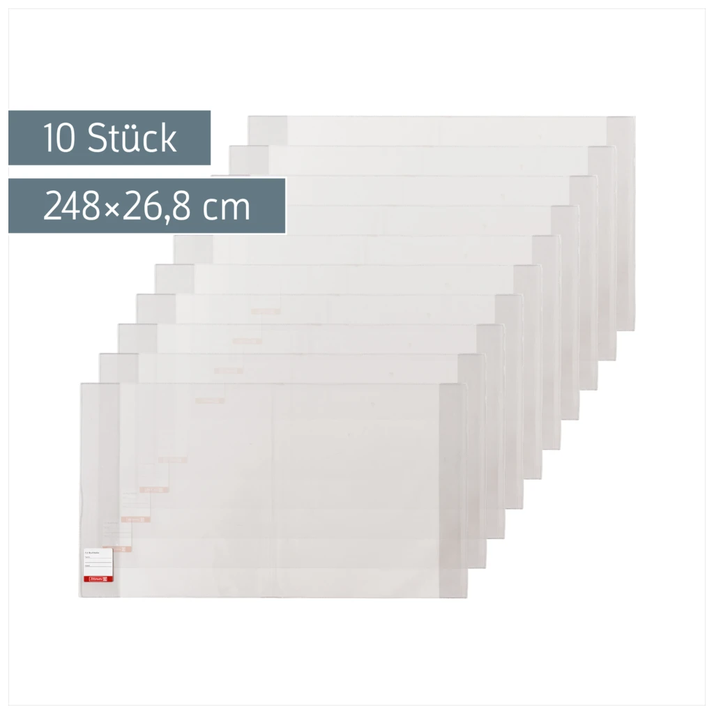 Buchschoner | stabile Folie, PVC, sortiert, 10 Stück