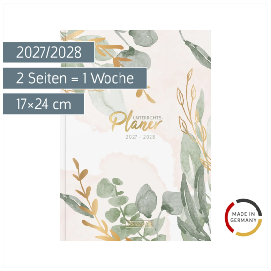 Lehrerkalender 2027/2028 „Bloom“ Termin- & Unterrichtsplaner | A5, Papier