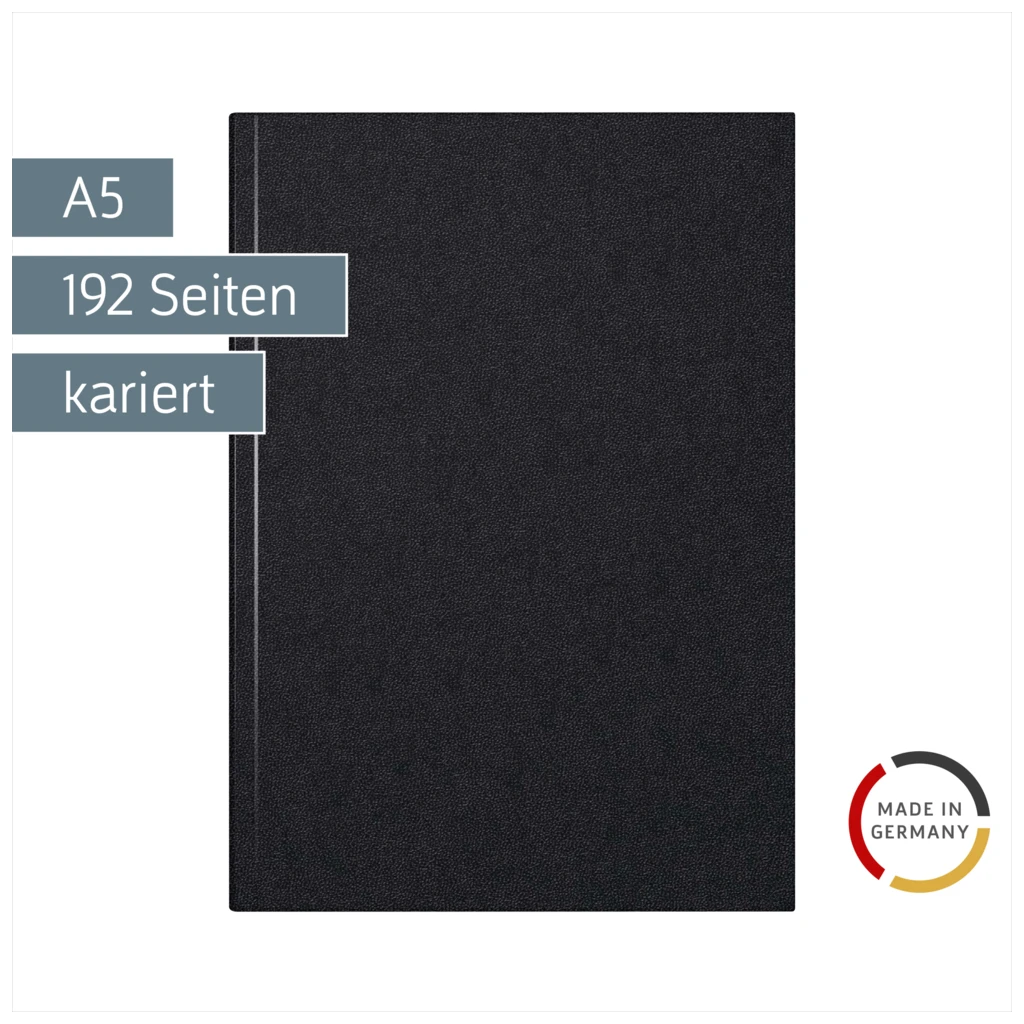 Protokollbuch | A5, kariert, schwarz