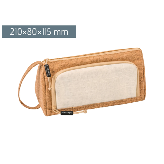 Schlampermäppchen s'maepp L „Cork“ | creme/braun