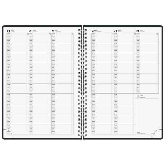 Lehrerkalender 2027/2028 Termin- & Unterrichtsplaner | A5, Kunststoff, schwarz