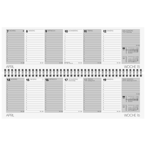 Querterminbuch Mod. 771 2027 | 32,6×10,2 cm, Karton, sortiert
