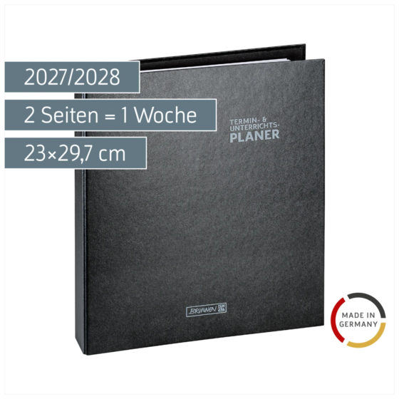Lehrerkalender 2027/2028 Ringbuch | A4+, Kunststoff, schwarz