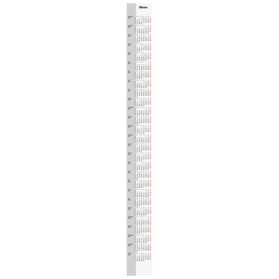 2-Jahres-Ersatzkalendarium 2027/2028 | 9,4×132 cm