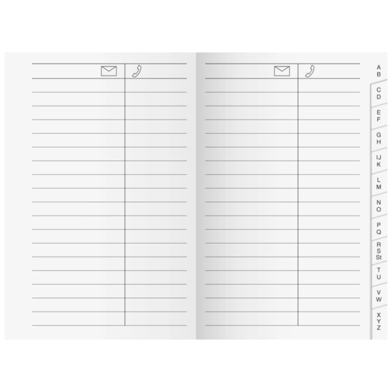 Adress-Registerheft | 6,5×10,1 cm, Karton, weiß