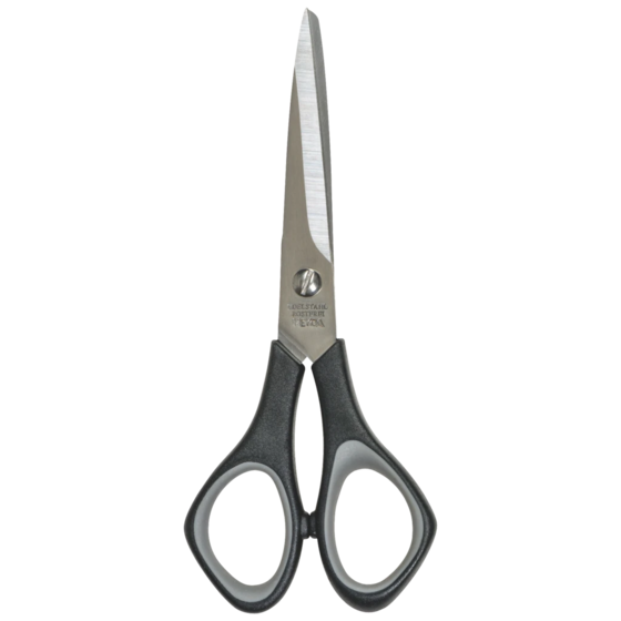 Bastelschere Soft-Touch | spitz, 140 mm, schwarz/grau