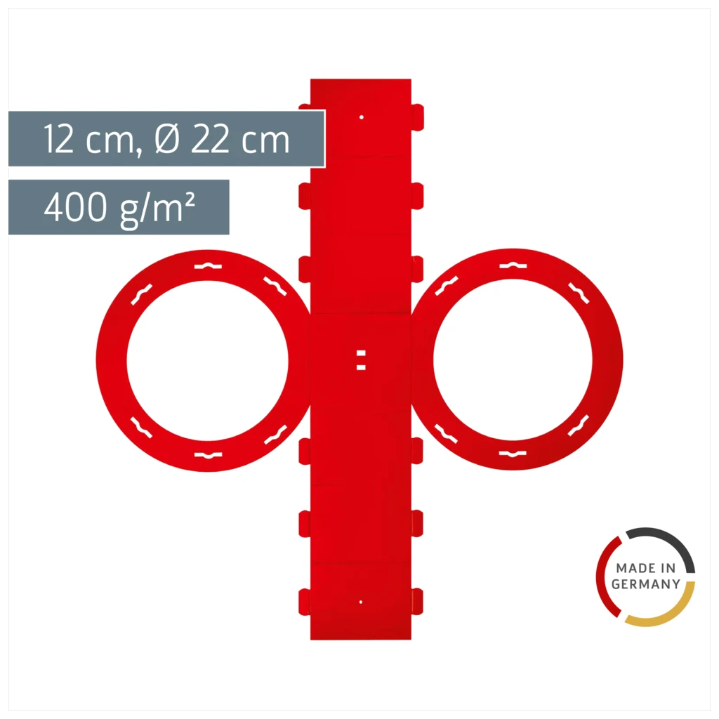 Rundlaternen-Zuschnitt | Ø 22 cm 12 cm, 400 g/m², hellrot