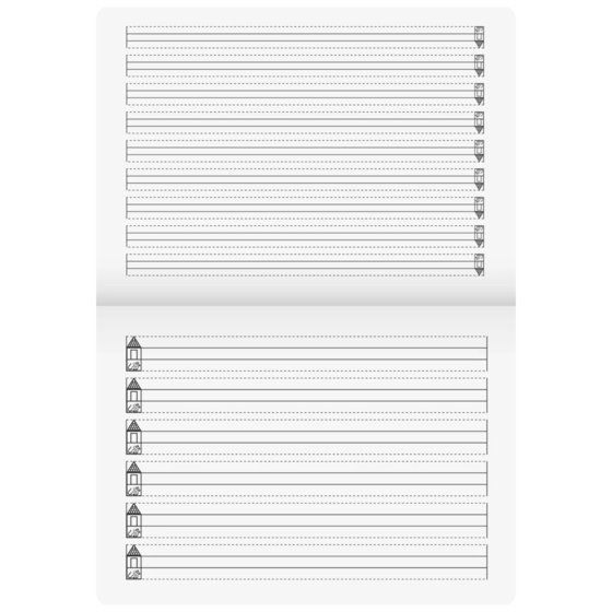 Schreiblernheft | A4 quer, Lineatur VA, 16 Blatt