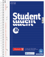 Collegeblock Student Recycling A5 liniert, mit Randlinie innen Deckblatt: blau