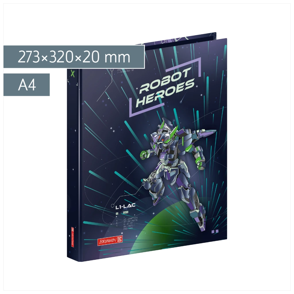 Ringbuch Robot Heroes | A4, 2 Ringe, Füllhöhe: 20 mm, dunkelblau/lila