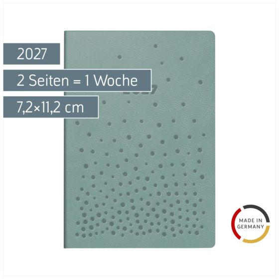 Taschenkalender Design Line Mod. partner/Industrie I 2027 „Dots“ | A7, Kunstleder