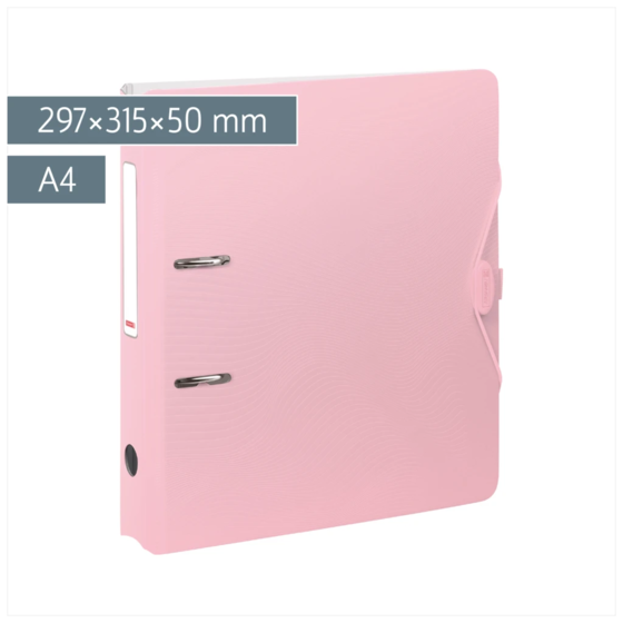 Ordner „WAVE“ Colour Code | A4, 50 mm, Hebelmechanik mit gummiertem Griff, rose