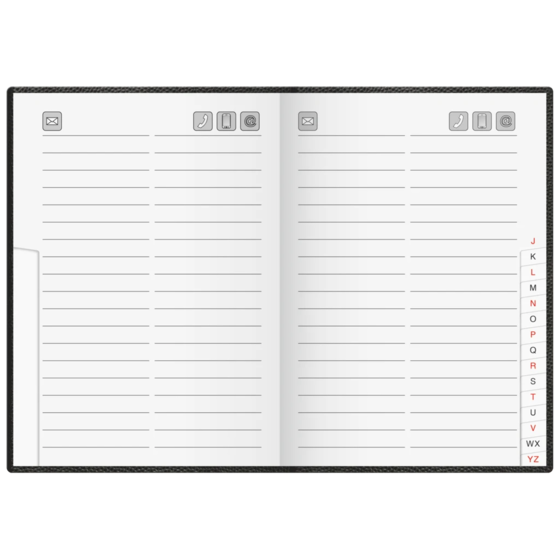 Adressbuch | 100×140 mm, 84 Seiten, sortiert