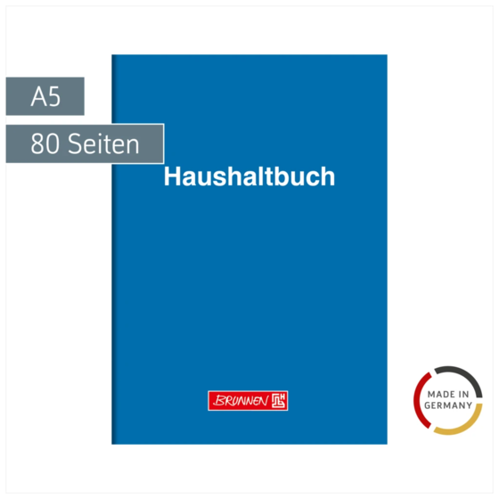 Haushaltsbuch | A5, 80 Seiten, Karton, blau
