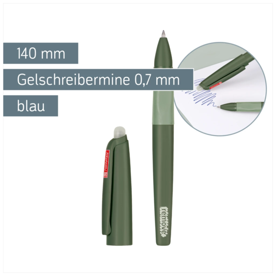 Gelschreiber „REMOVE“ Colour Code radierbar | breit, 0,7 mm, olive