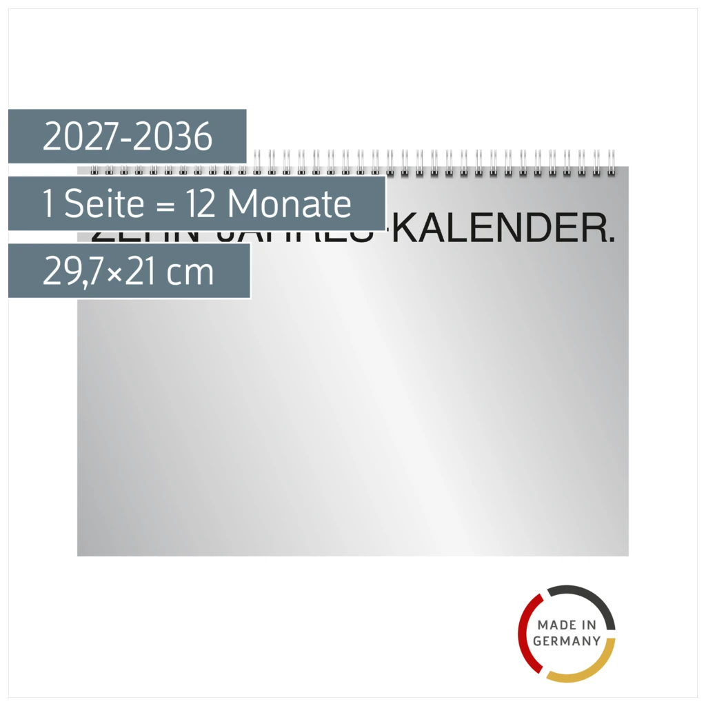 Zehnjahres-Kalender 2027-2036 A4 quer | 29,7×21 cm