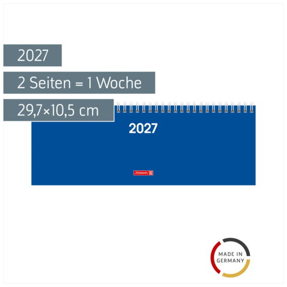 Querterminbuch Colour Line Mod. 772 2027 | 29,7×10,5 cm, Karton, blau