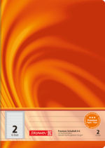 Schulheft Vivendi A4 17 Liniensysteme, Kontrastlineatur, alle Ausgangsschriften, Lin. 2 orange