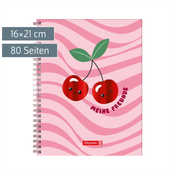 Freundebuch Fruity Love | 16×21 cm, 80 Seiten, rosa/rot
