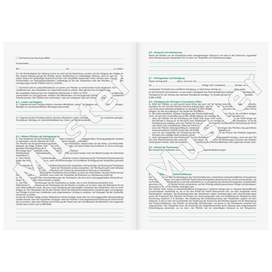 Formular „Landwirtschaftlicher Pachtvertrag“ | A4