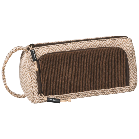 Schlampermäppchen s'maepp L „Vintage Love“ | braun/natur hell